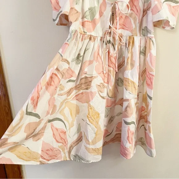 Abercrombie & Fitch Floral Mini Dress - Pink and Green - Picture 5 of 11